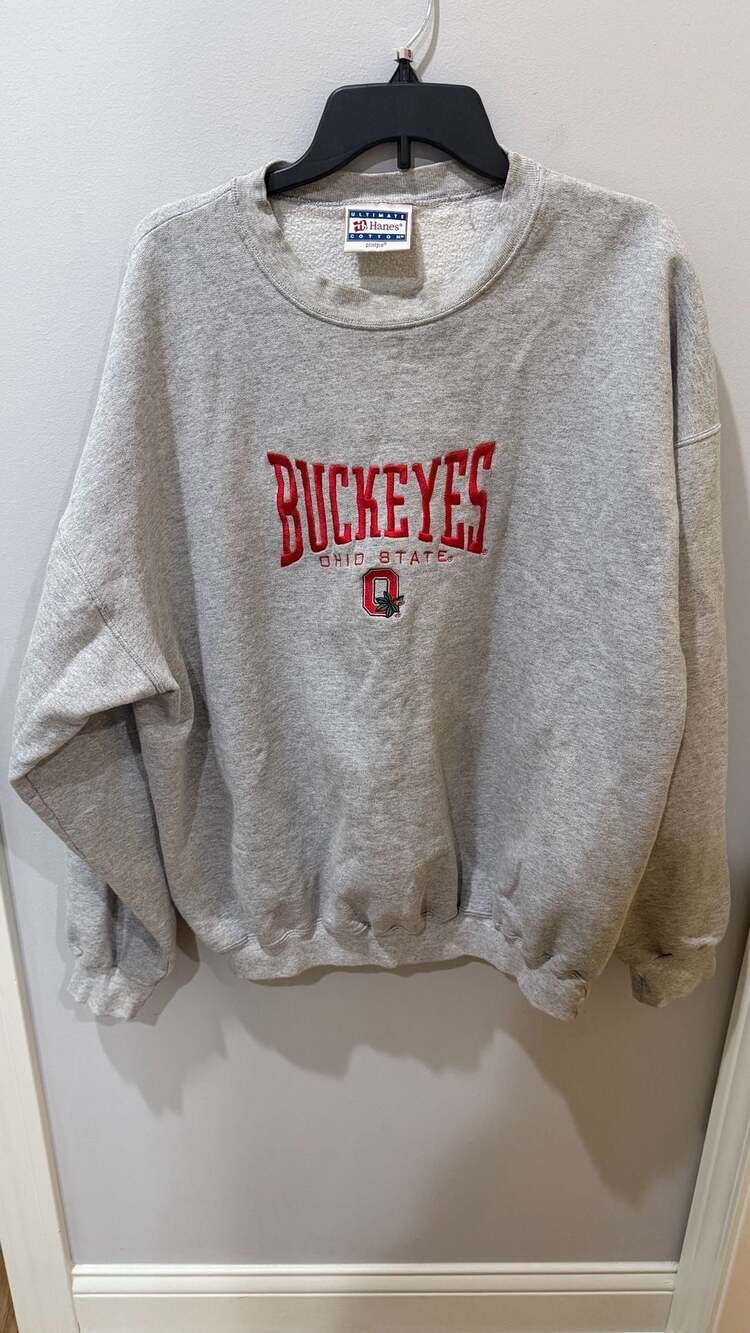 Vintage Hanes Ohio State Buckeyes Sweatshirt Size XL Gray